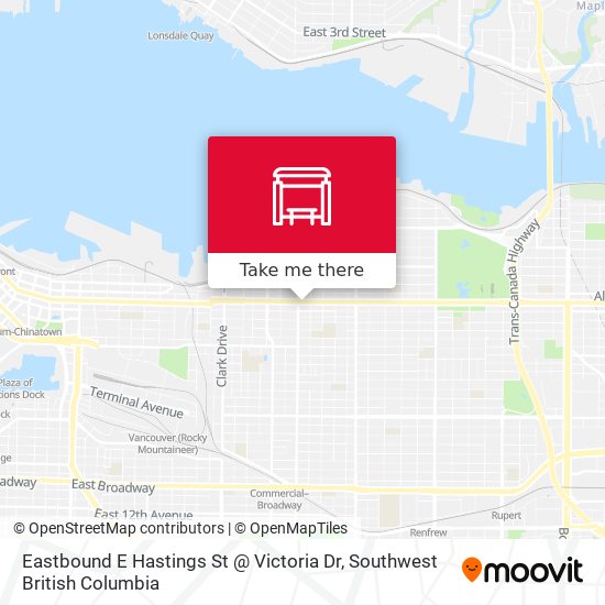 Eastbound E Hastings St @ Victoria Dr plan