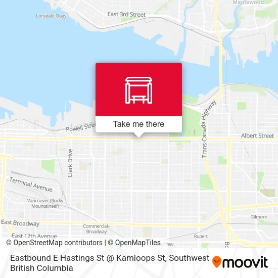 Eastbound E Hastings St @ Kamloops St plan