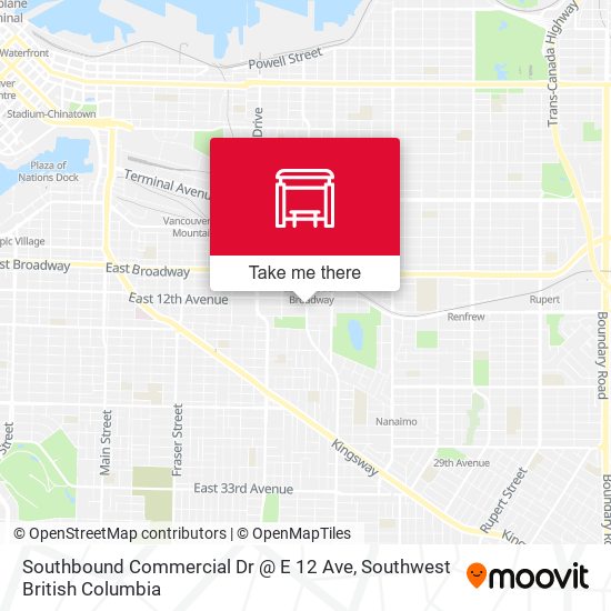 Southbound Commercial Dr @ E 12 Ave plan