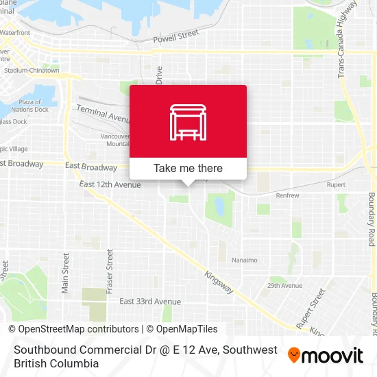 Southbound Commercial Dr @ E 12 Ave map