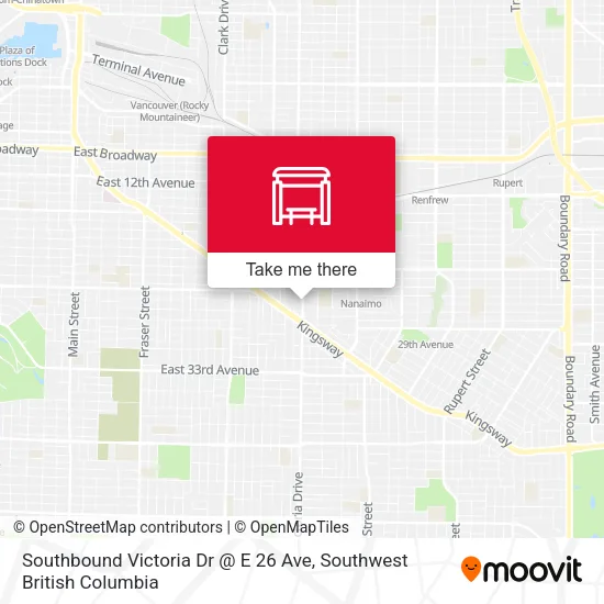 Southbound Victoria Dr @ E 26 Ave map