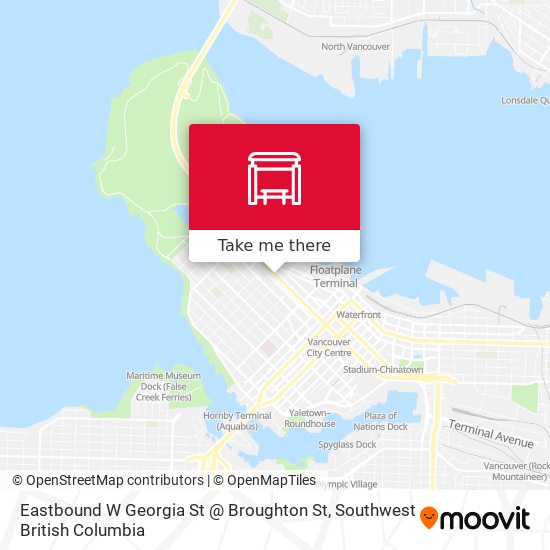 Eastbound W Georgia St @ Broughton St map