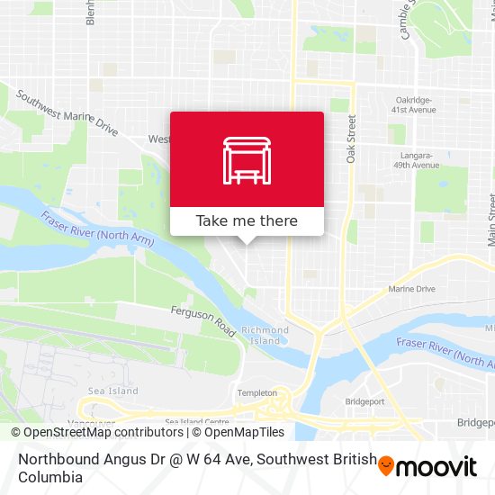 Northbound Angus Dr @ W 64 Ave map