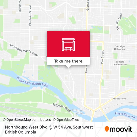 Northbound West Blvd @ W 54 Ave map