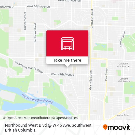 Northbound West Blvd @ W 46 Ave map