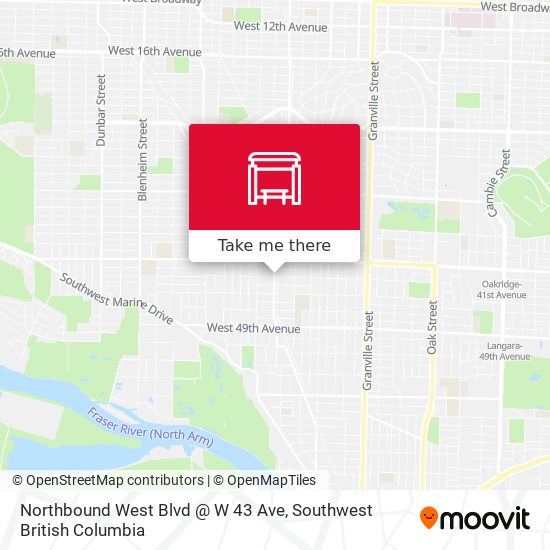 Northbound West Blvd @ W 43 Ave map