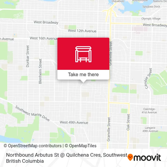 Northbound Arbutus St @ Quilchena Cres map