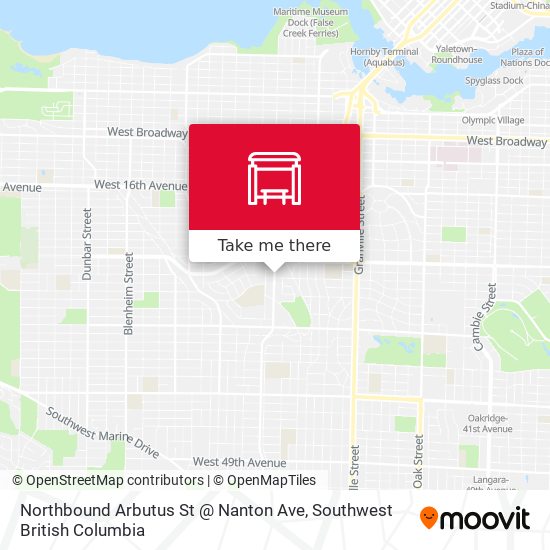 Northbound Arbutus St @ Nanton Ave map