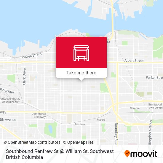 Southbound Renfrew St @ William St map