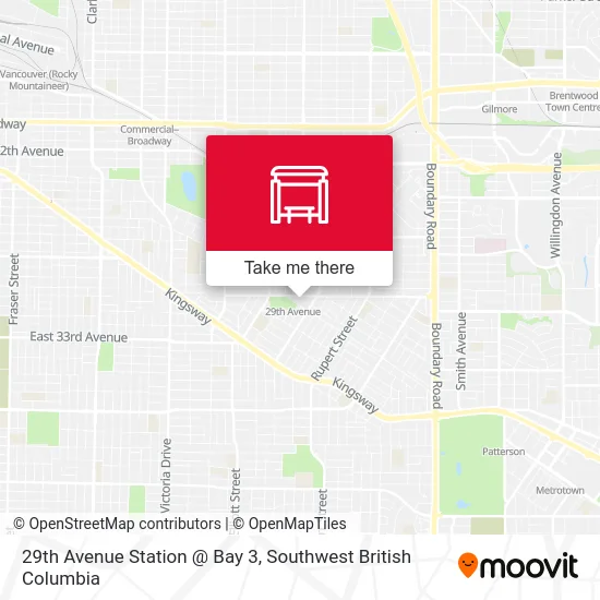 29th Avenue Station @ Bay 3 map