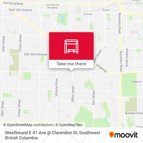 Westbound E 41 Ave @ Clarendon St map
