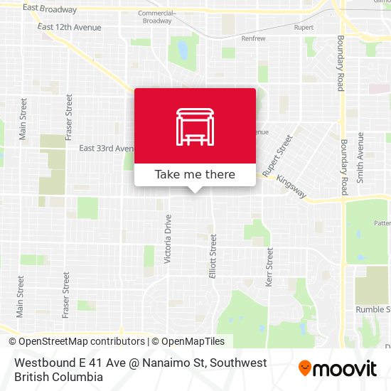Westbound E 41 Ave @ Nanaimo St map