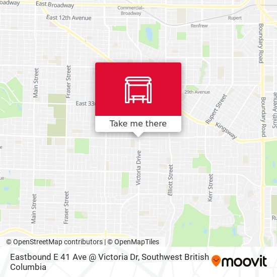 Eastbound E 41 Ave @ Victoria Dr map