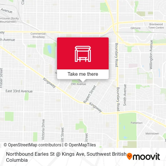 Northbound Earles St @ Kings Ave map