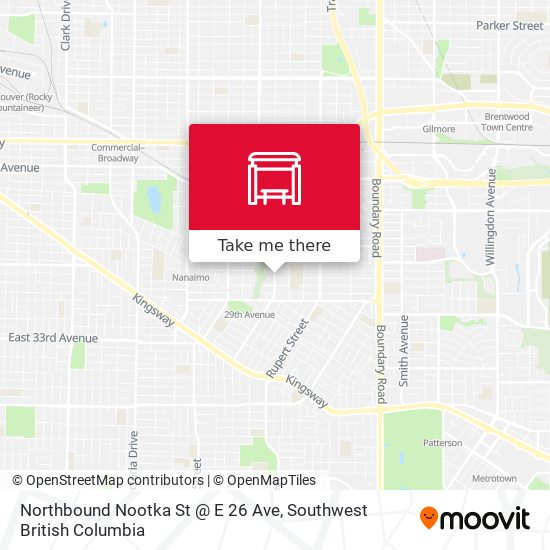 Northbound Nootka St @ E 26 Ave map