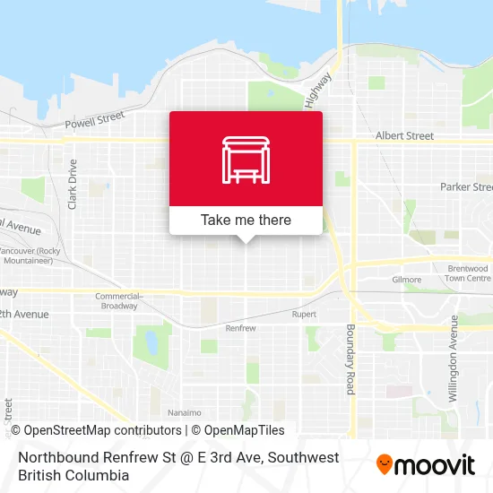 Northbound Renfrew St @ E 3rd Ave map