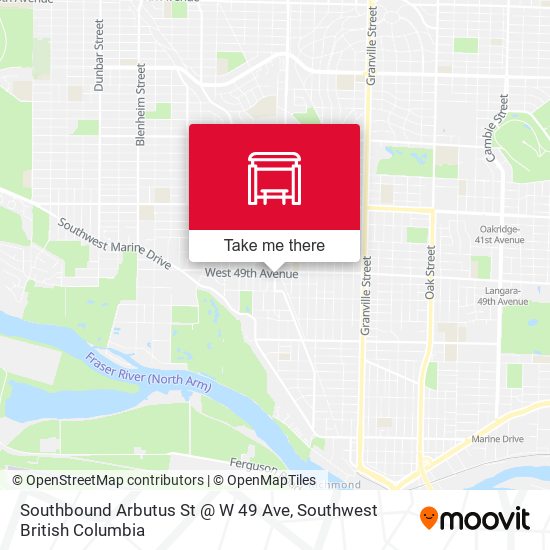Southbound Arbutus St @ W 49 Ave map