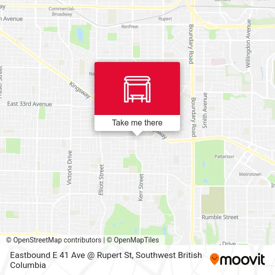 Eastbound E 41 Ave @ Rupert St map