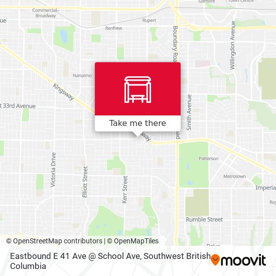 Eastbound E 41 Ave @ School Ave map