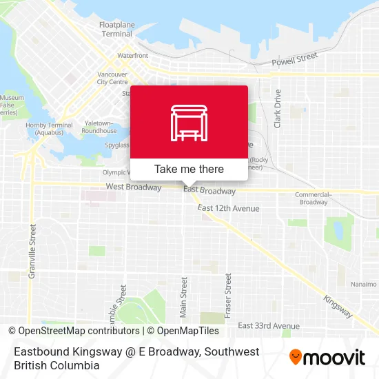 Eastbound Kingsway @ E Broadway map