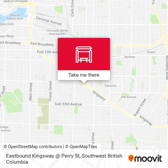 Eastbound Kingsway @ Perry St map