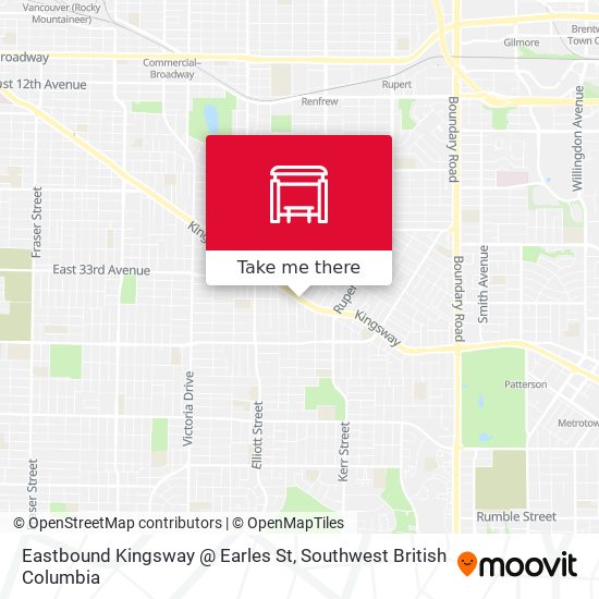 Eastbound Kingsway @ Earles St map