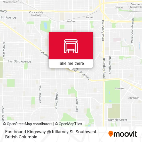 Eastbound Kingsway @ Killarney St map