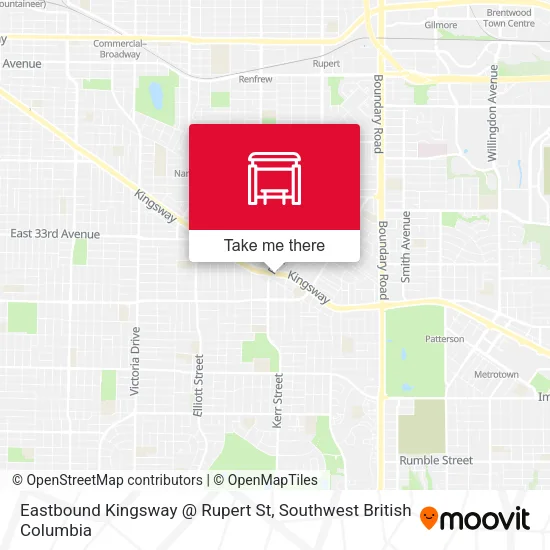 Eastbound Kingsway @ Rupert St map