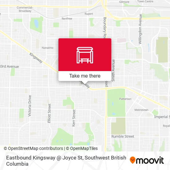 Eastbound Kingsway @ Joyce St plan