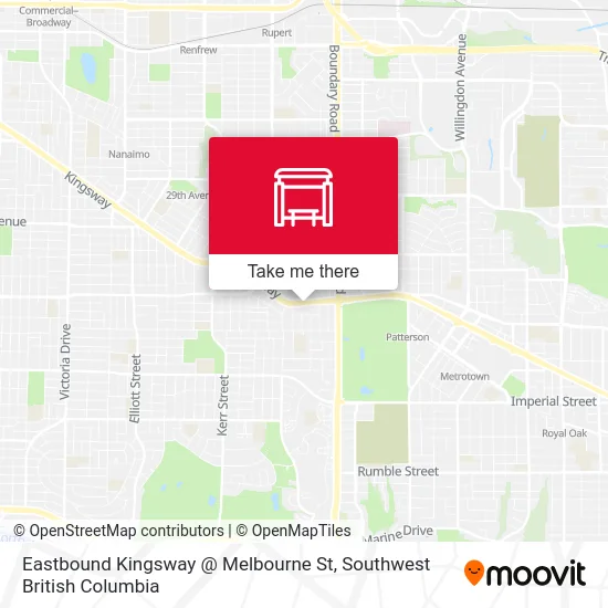Eastbound Kingsway @ Melbourne St map