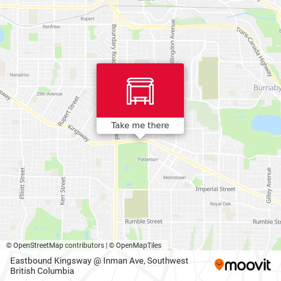 Eastbound Kingsway @ Inman Ave map
