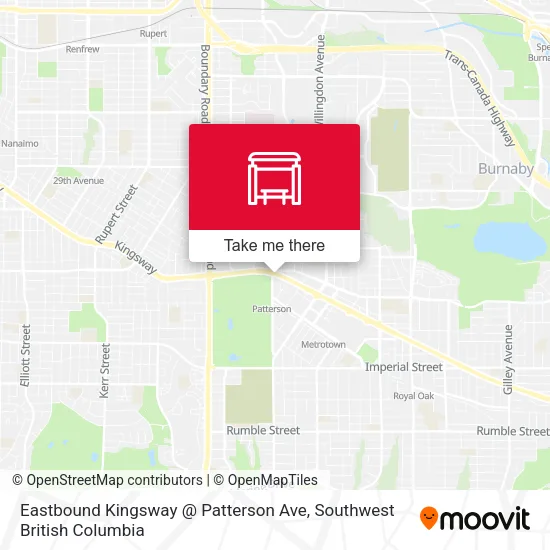 Eastbound Kingsway @ Patterson Ave map