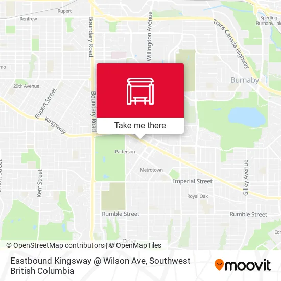 Eastbound Kingsway @ Wilson Ave map