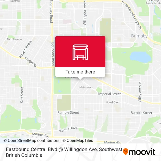 Eastbound Central Blvd @ Willingdon Ave plan
