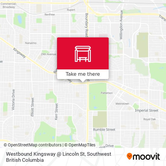 Westbound Kingsway @ Lincoln St plan