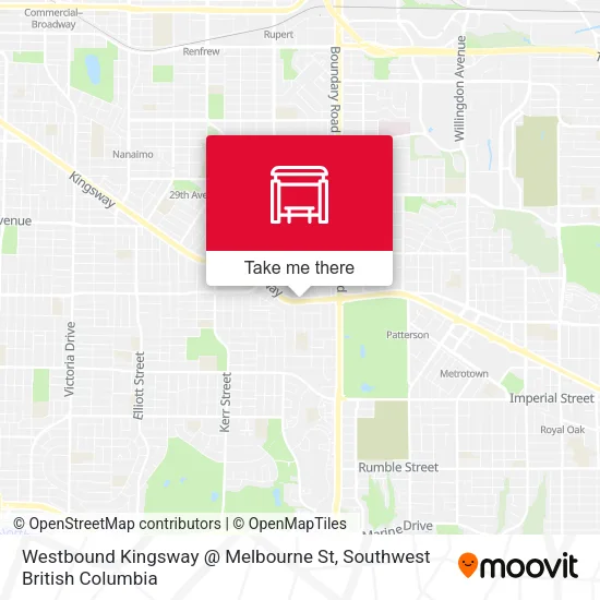 Westbound Kingsway @ Melbourne St plan