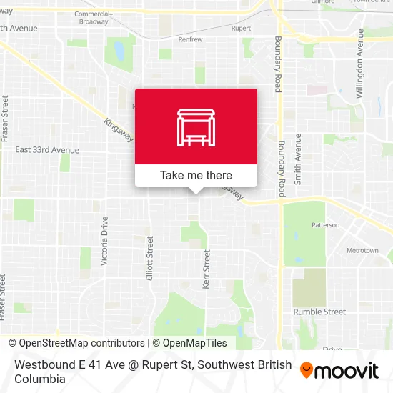 Westbound E 41 Ave @ Rupert St map