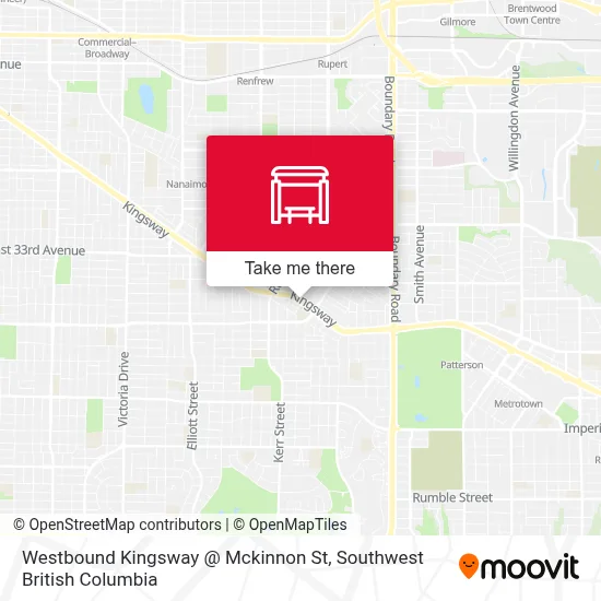 Westbound Kingsway @ Mckinnon St map