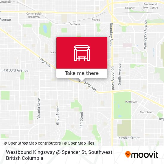 Westbound Kingsway @ Spencer St map
