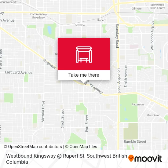Westbound Kingsway @ Rupert St plan