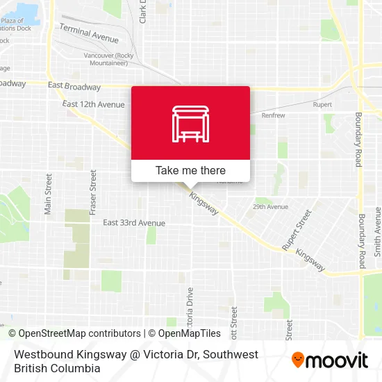 Westbound Kingsway @ Victoria Dr map