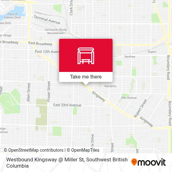 Westbound Kingsway @ Miller St map