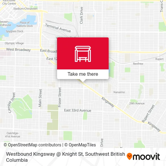 Westbound Kingsway @ Knight St map