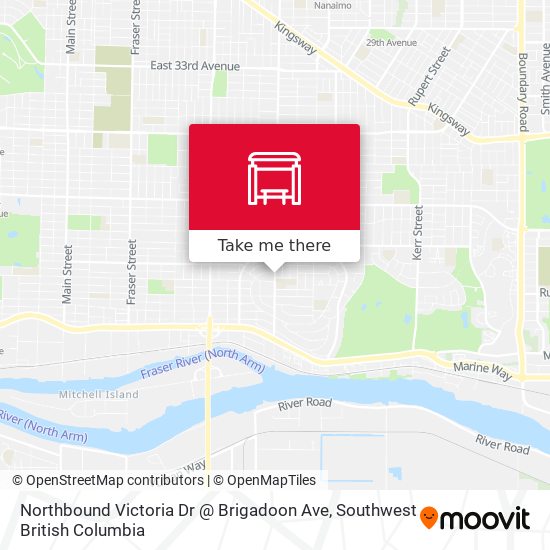 Northbound Victoria Dr @ Brigadoon Ave map