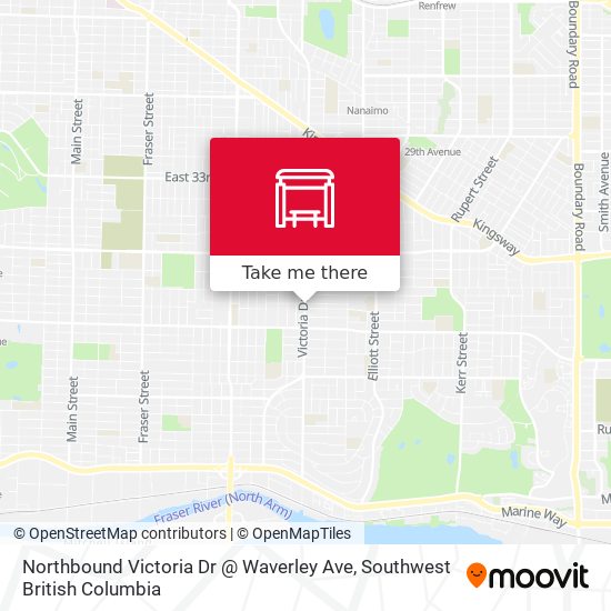 Northbound Victoria Dr @ Waverley Ave map