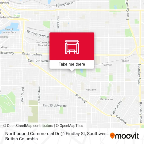 Northbound Commercial Dr @ Findlay St map