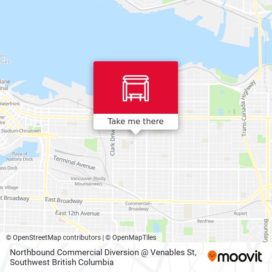 Northbound Commercial Diversion @ Venables St map