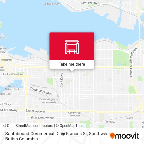 Southbound Commercial Dr @ Frances St map