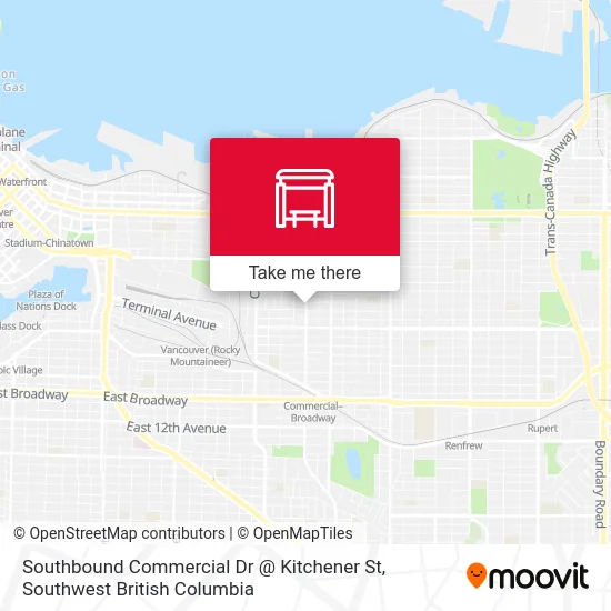 Southbound Commercial Dr @ Kitchener St map