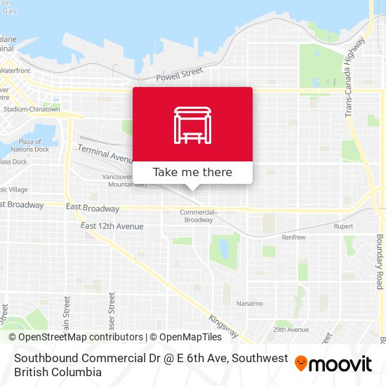 Southbound Commercial Dr @ E 6th Ave map